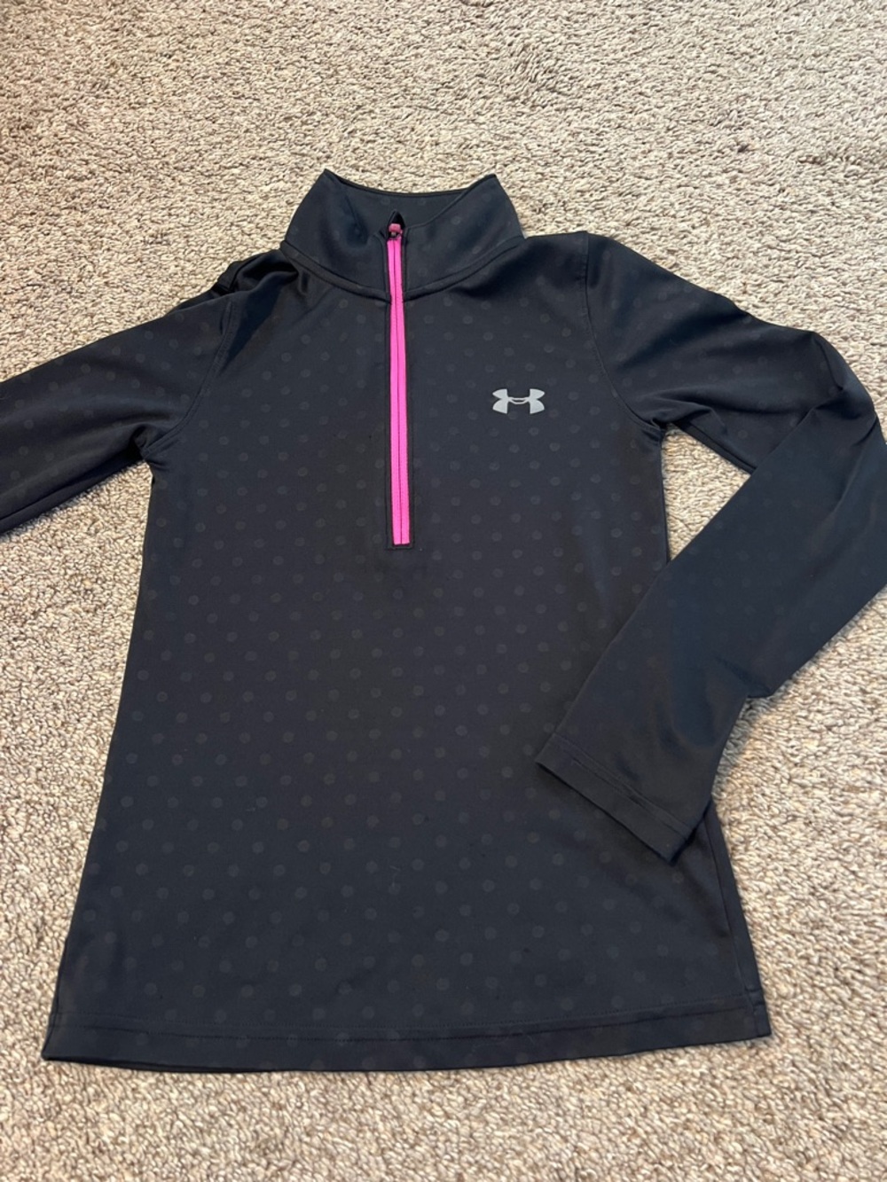Under Armour Black Half-Zip Pullover with Pink Zipper